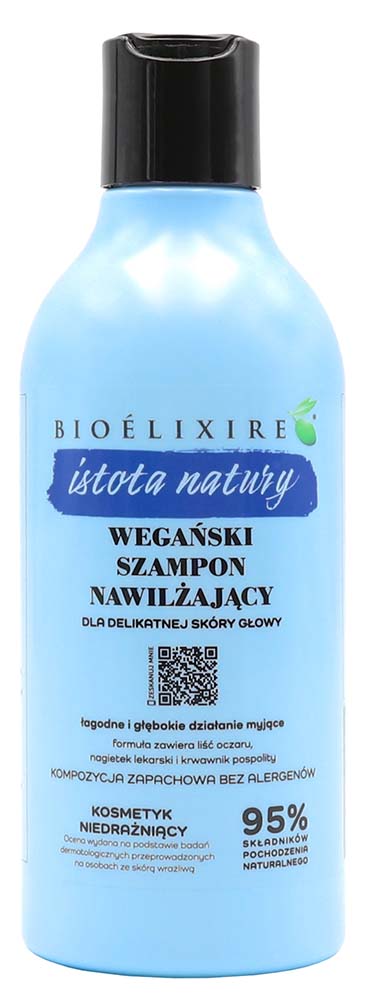 Bioelixire Istota Natury wegański szampon nawilżający dla delikatnej skóry głowy 400ml