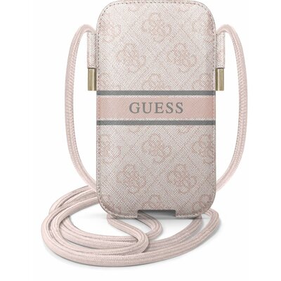 Guess 4G Printed Stripe Pouch - Torebka na telefon L różowy GUPHL4GDPI