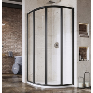 Ravak 3114O302Z1 Kabina prysznicowa p$932okr$933g$934a SKCP4-80 czarna szk$935o Transparent 195