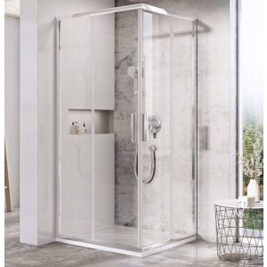 Ravak X1LM70300Z1 Kabina prysznicowa naro$457na BLSRV2-90 czarna szk$458o Transparent