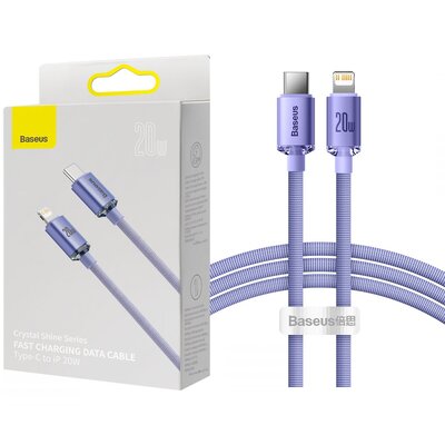 Baseus Kabel USB Typ-C Lightning Crystal Shine 1.2 m Fioletowy