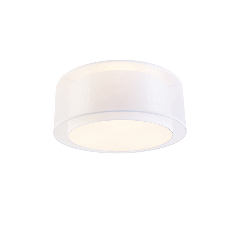 QAZQA Nowoczesna lampa sufitowa biała 50 cm 3-punktowa - Drum Duo