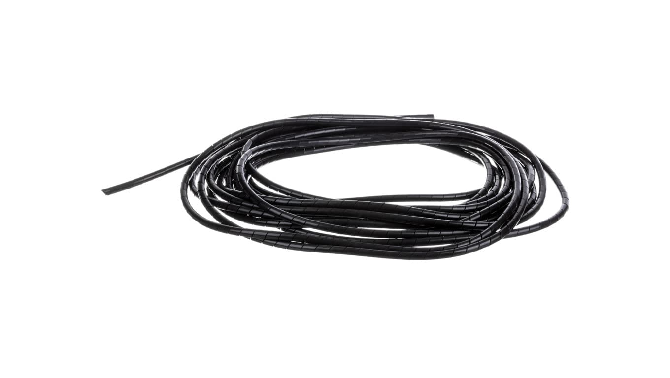 EM GROUP Wąż osłonowy spiralny 8/6,5mm czarny SP6BK 10m