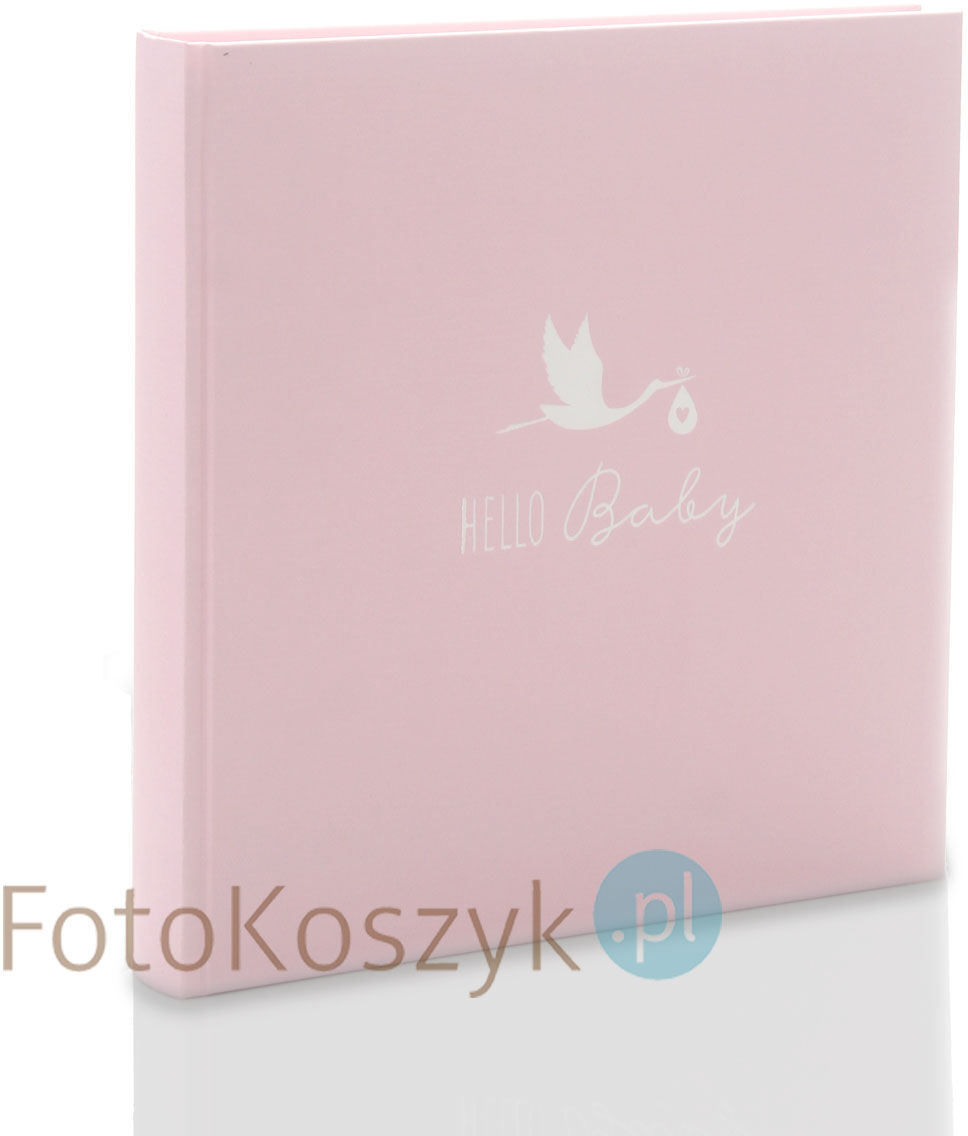 Album dziecięcy na zdjęcia wklejane Goldbuch bocian róż (tradycyjny 60 białych stron)