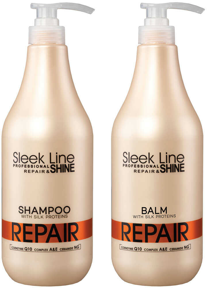 Stapiz Sleek Line Repair, zestaw regenerujący włosy, szampon 1000ml i balsam 1000ml 58/zestaw