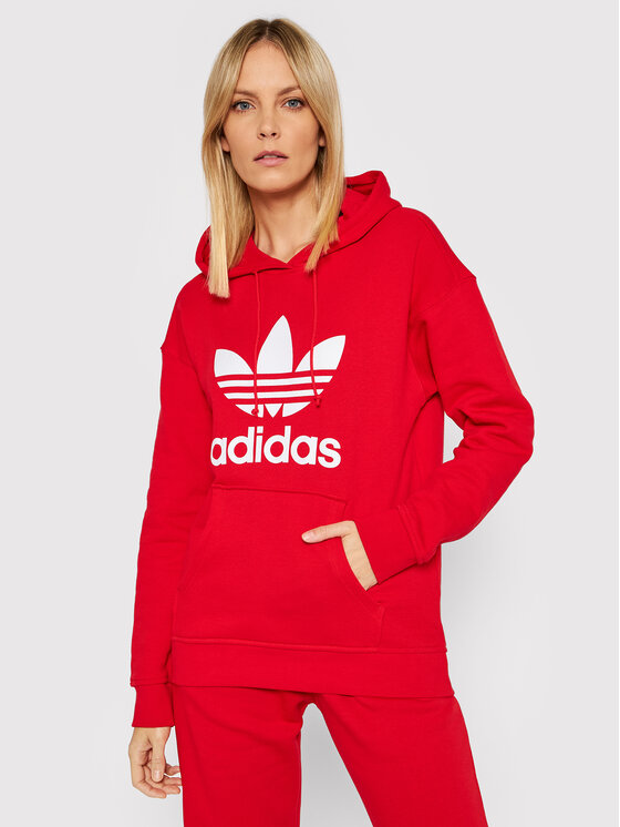 Adidas Bluza adicolor Trefoil Czerwony Regular Fit