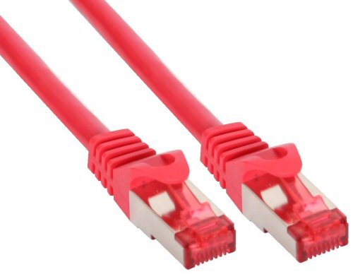 InLine Intos Patch Kabel Sieciowy S/FTP PiMF Cat.6 250MHz copper halogen free czerwony 7.5m 76907R