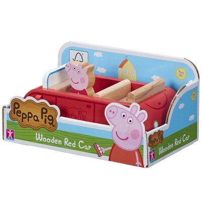 Świnka Peppa Drewniane Auto + Figurka Peppy 07208