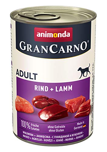 Animonda Gran Carno Hundefutter Adult Rind + Lamm, 6Er Pack (6 X 400 G)