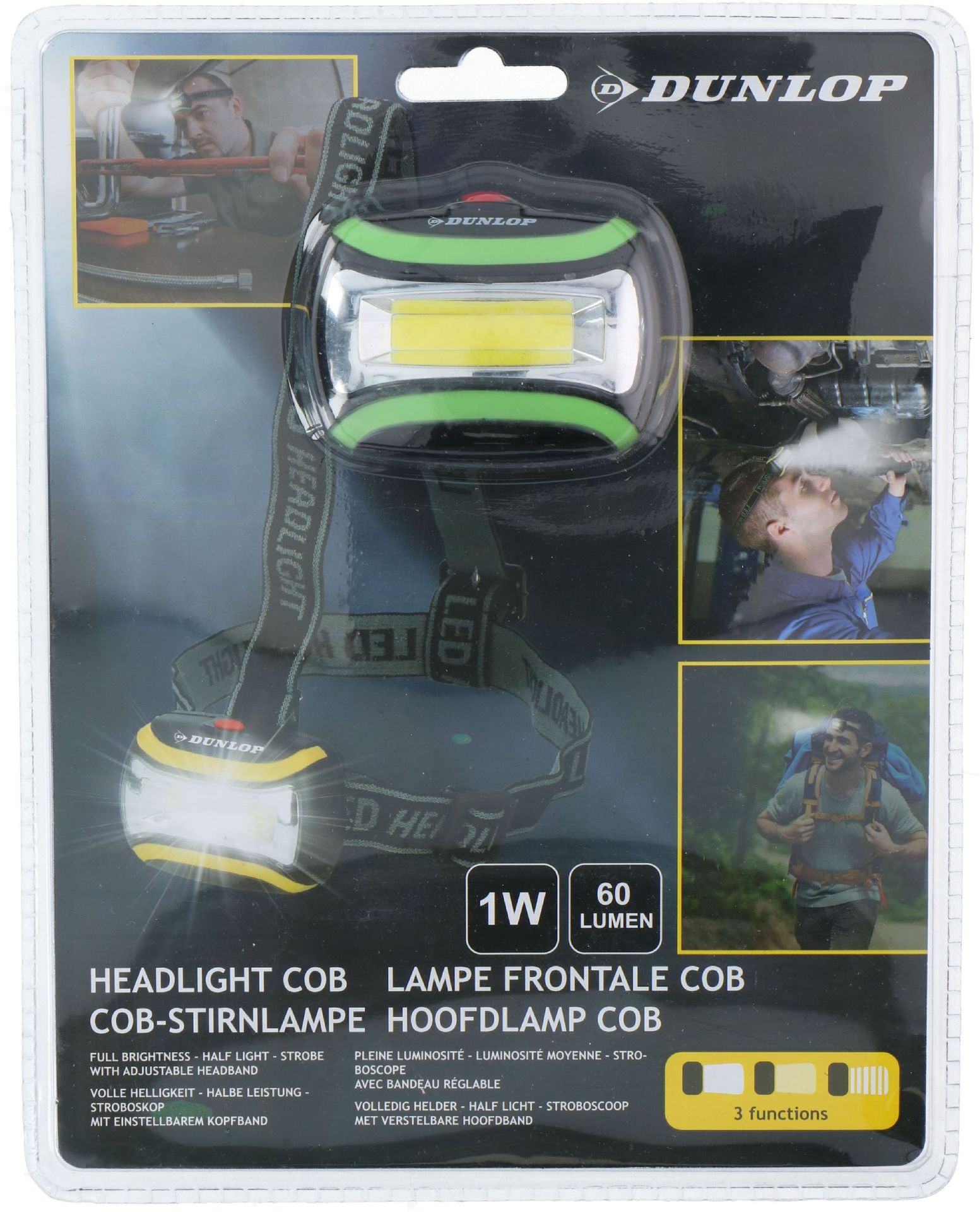 DUNLOP Latarka czołowa LED E-08721-GRN