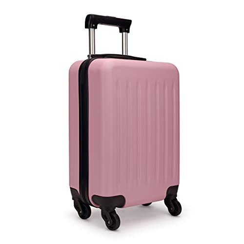 Kono lekka średnia 61 cm twarda skorupa walizka 4 kółka obrotowe ABS bagaż podróżny wózek walizka (61 cm, różowa)