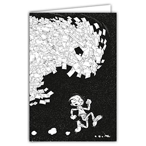 Gaston Lagaffe Gaston Lagaffe Kartka urodzinowa, czarna i biała GLCT-0208