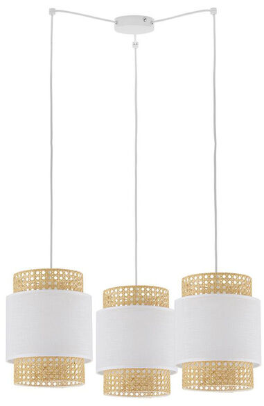 TK Lighting Lampa wisząca rattanowa abażur pająk BOHO WHITE szer. 70cm biały TK6537