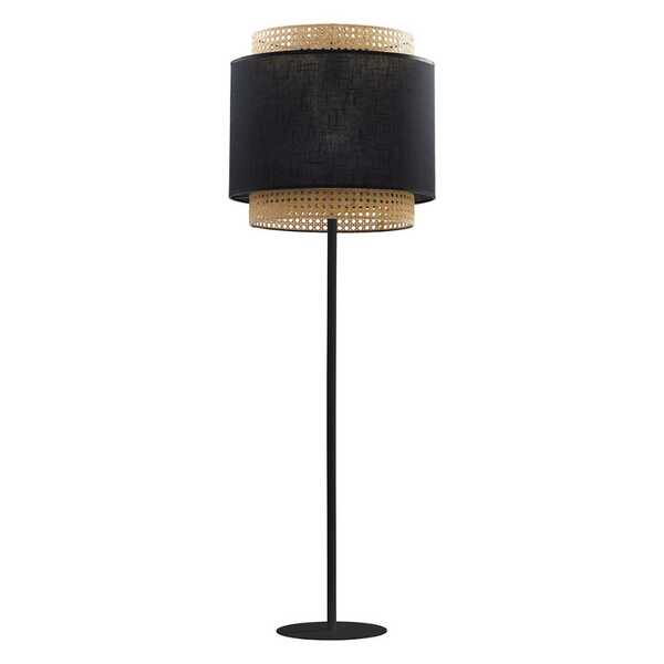 TK Lighting Lampa podłogowa rattanowa abażur BOHO BLACK wys. 145cm czarny TK5568