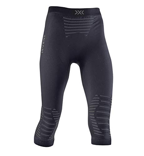 X-Bionic damskie spodnie Invent 4.0 3/4 sportowe spodnie do biegania joggingu trening fitness siłownia uciskowe legginsy podstawowe, czarne, XL IN-YP07W19W