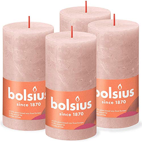 Bolsius Świece pieńkowe Shine, 6 szt., 130x68 mm, mglisty róż Sfeerpunt