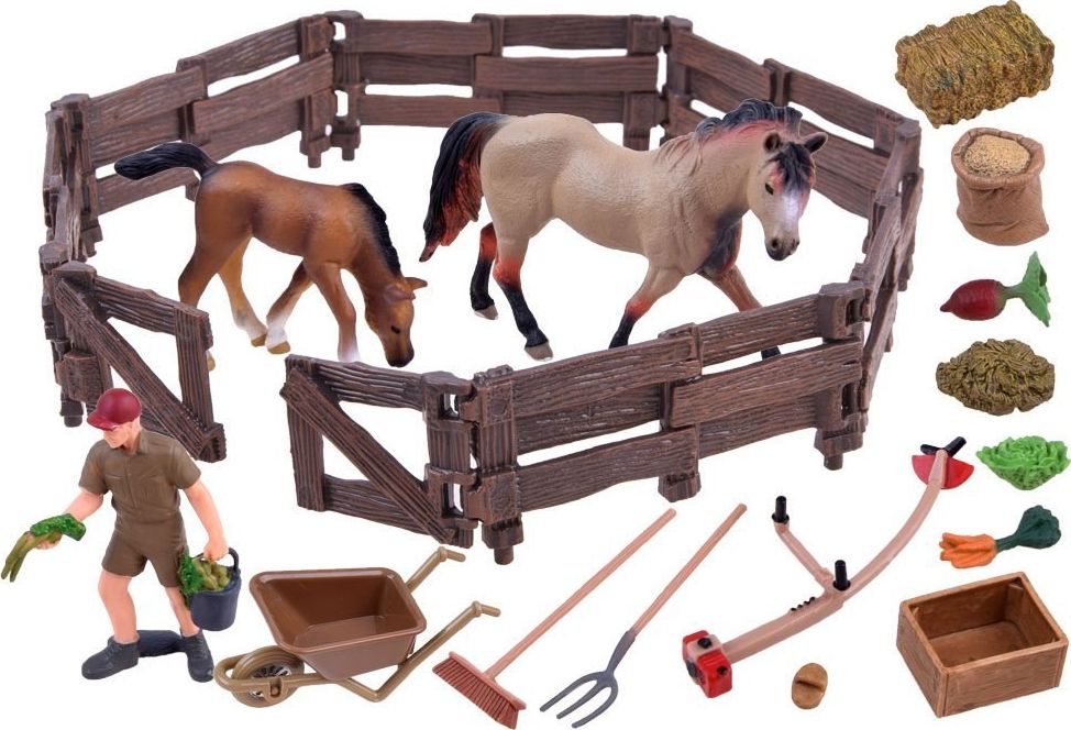 Figurka Jokomisiada Zestaw zwierząt - Konie, zagroda, farma ZA2991 A