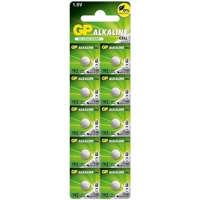 GP 192 °F-U10 baterie alkaliczne AG3/LR41 (1.5 V, 10er Pack) Blister GP Alkaline Button 192 (LR41)