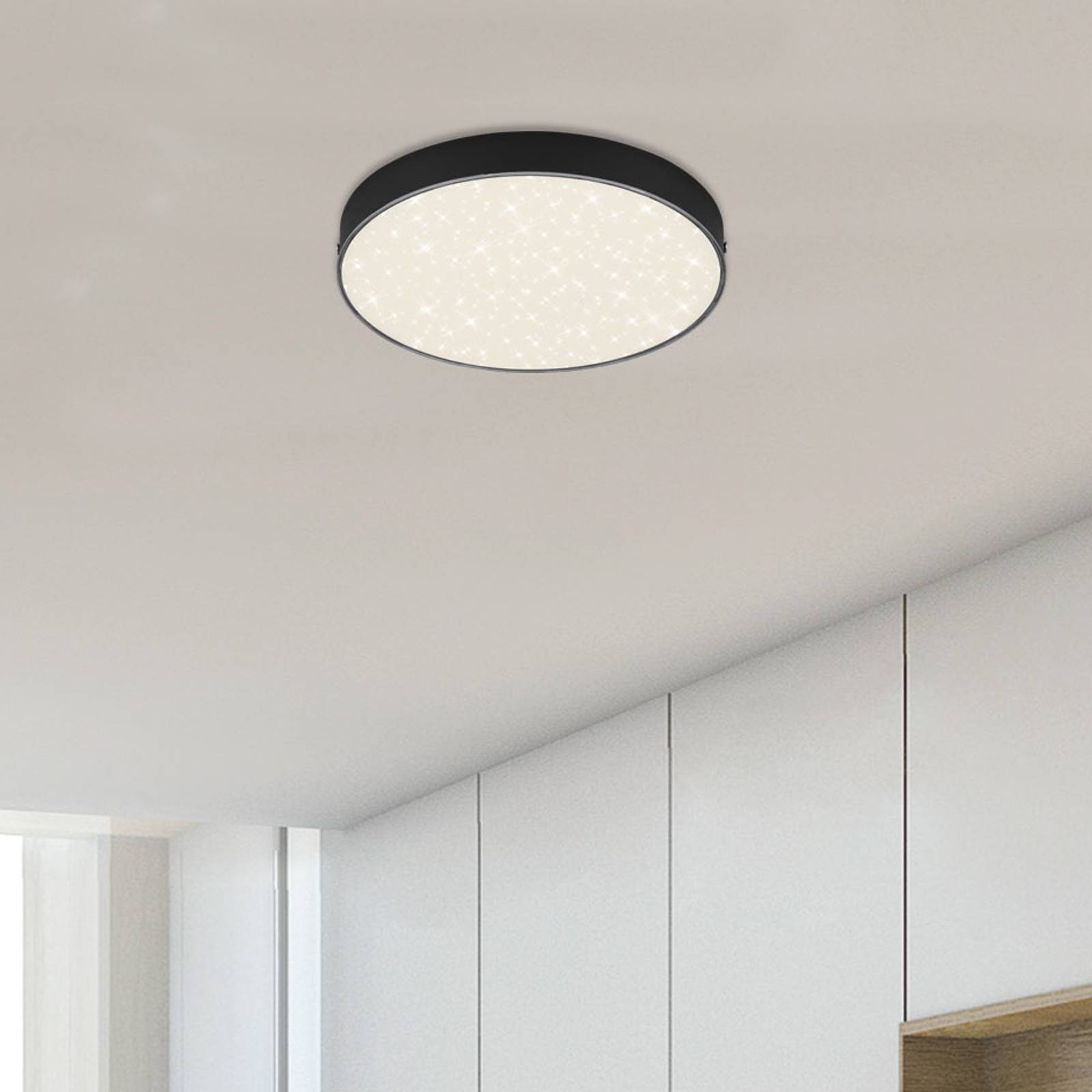 Briloner Lampa sufitowa LED Flame Star, 21,2cm, czarna
