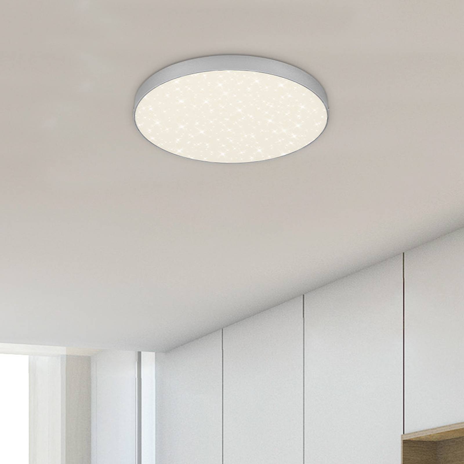 Briloner Lampa sufitowa LED Flame Star, 28,7 cm srebrna