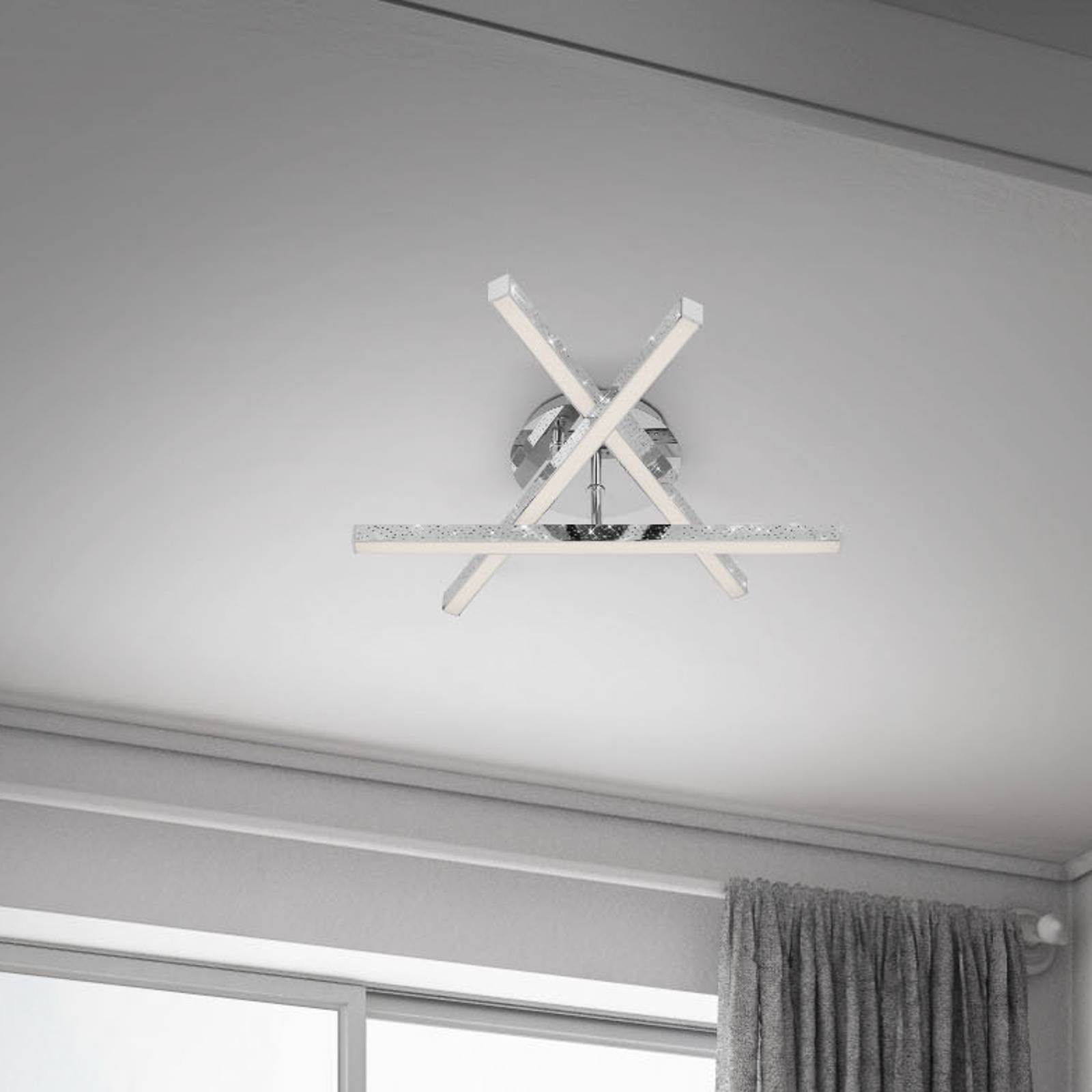 Briloner Lampa sufitowa Rey, migocząca, 3-pkt., chrom