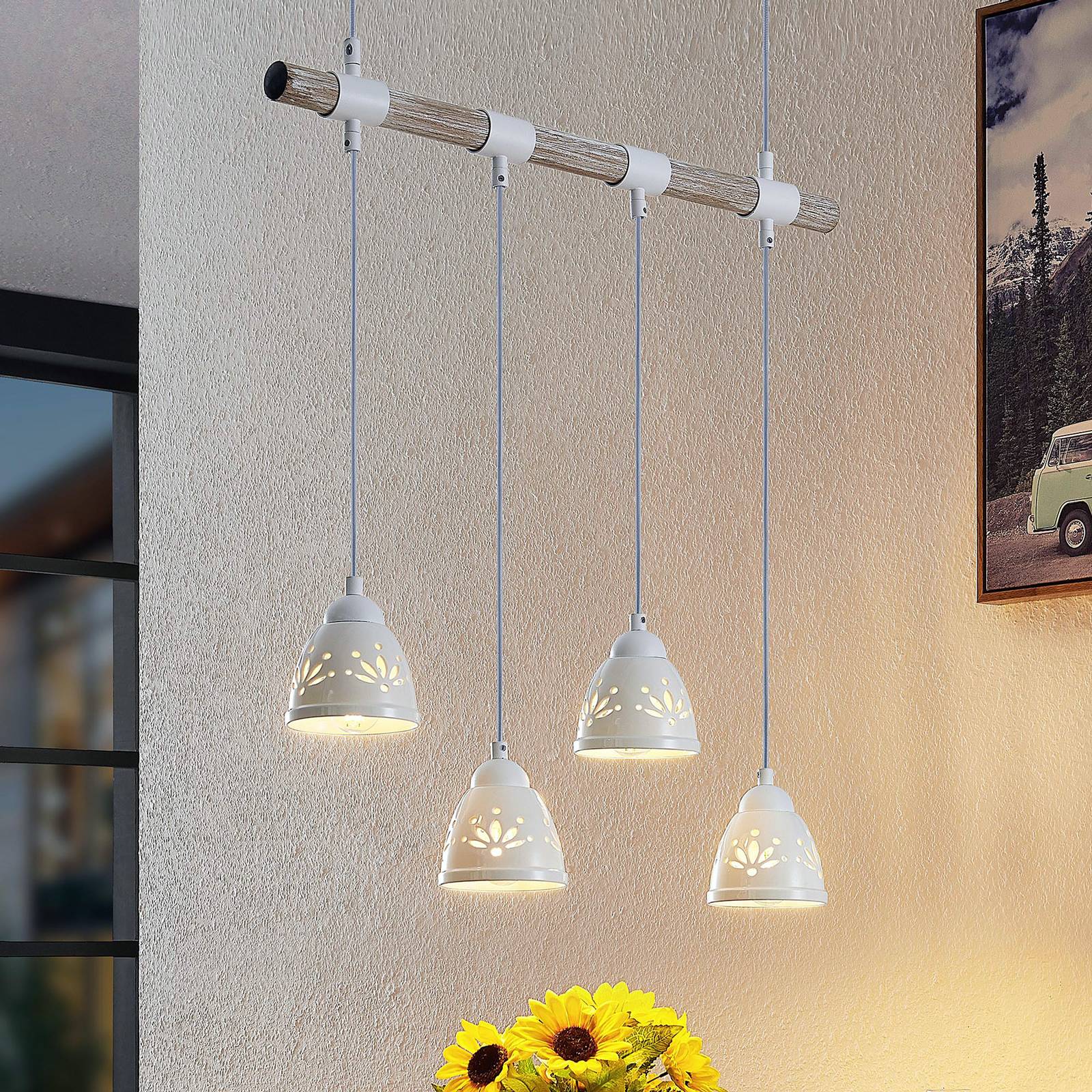 Lindby Pimana lampa wisząca, 4-punktowa