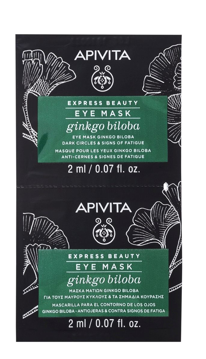 Apivita Apivita Express Beauty Ginko Biloba - maseczka pod oczy redukująca cienie i oznaki zmęczenia 2x2ml