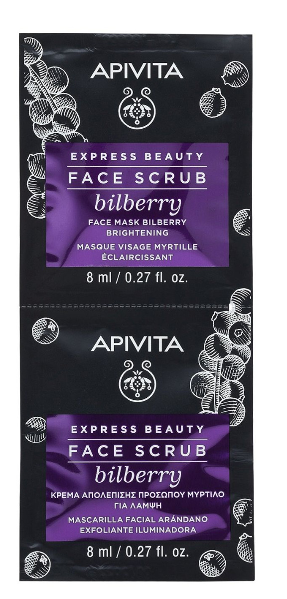 Apivita Apivita Express Beauty Jagoda - rozświetlający peeling do twarzy 2x8ml