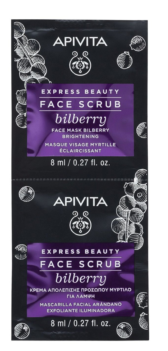 Apivita Apivita Express Beauty Jagoda - rozświetlający peeling do twarzy 2x8ml