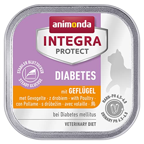 Animonda Integra Protect Katzen Nassnahrung Protect Diabetes Mit Geflügel, 16 X 100 G Schale