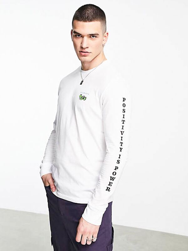 Bluzki dla chłopców - Element GANZO OPTIC WHITE koszulka męska z długim rękawem - M - grafika 1