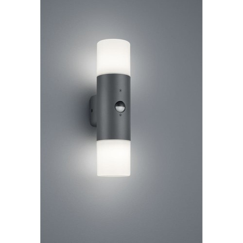 Trio Leuchten Hoosic zewnętrzna lampa ścienna, aluminium, antracyt/biały (222260242)