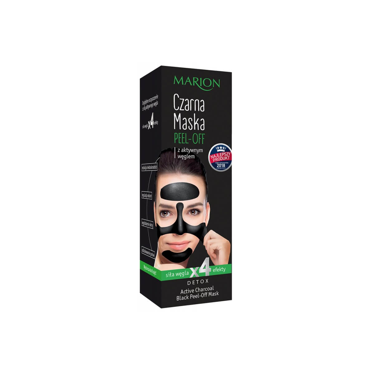 Marion Detox Aktywny Węgiel Maska do twarzy Peel-Off Czarna 25 g