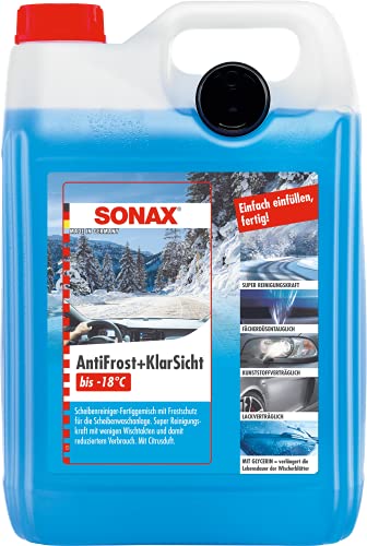 SONAX AntiFrost+KlarSicht do -18°C Citrus (5 litrów) szybki, bezsmugowy i skuteczny środek czyszczący na zimę | nr art. 01345000