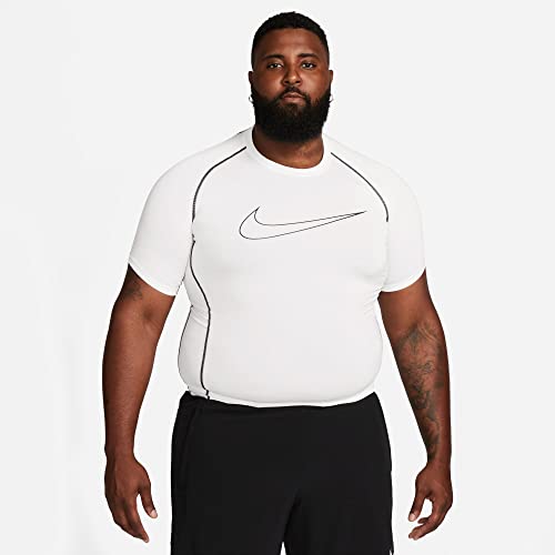 Nike Mens M NP DF Tight TOP SS T-Shirt, biały/czarny/czarny, XL DD1992