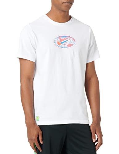 Nike Męski t-shirt M NSW Tee Worldwide Globe, biały, L DJ1374