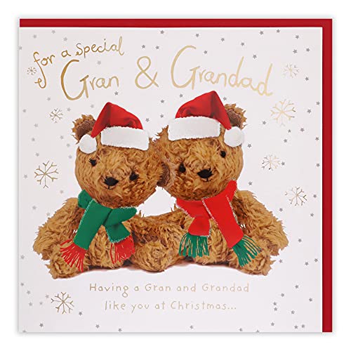 Clintons Clintons: 'Teddies In Hats & Scarf's Gran & Grandad' kartka świąteczna 1170573