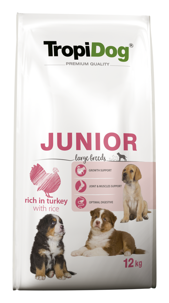 Tropidog Junior Large Turkey Rice 12 kg