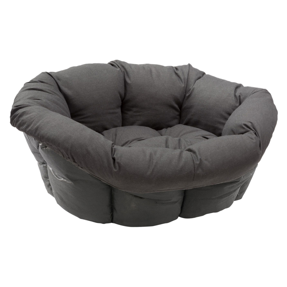 - 8: Ferplast Siesta Deluxe, biały kosz z poduszką w kolorze antracytu;  dł. x szer. x wys.: 85 x 62 x 28,5 cm| Dostawa i zwrot GRATIS!