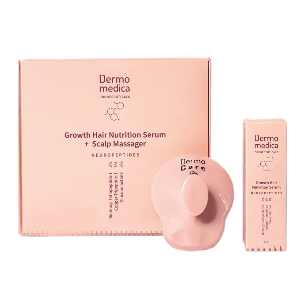 DermoMedica DermoCare Zestaw Growth Hair Nutrition Serum 60 ml + Scalp Massager