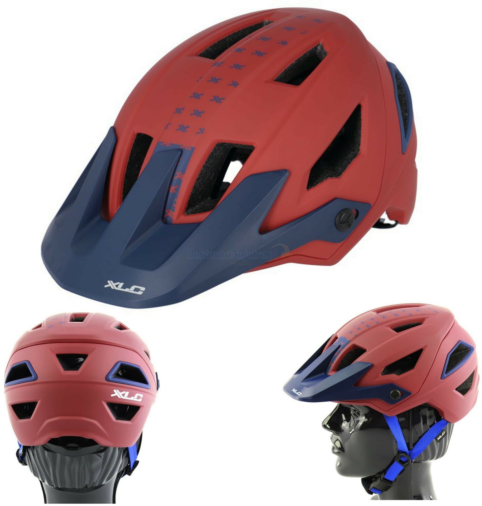 Фото - Шолом велосипедний Kask rowerowy XLC Enduro BH-C31 XL czerwono-niebieski 