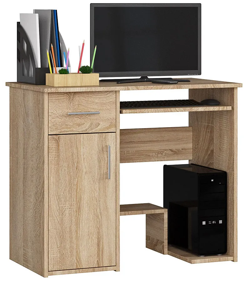 Elior Biurko Komputerowe 90 Cm Dąb Sonoma S4-K08