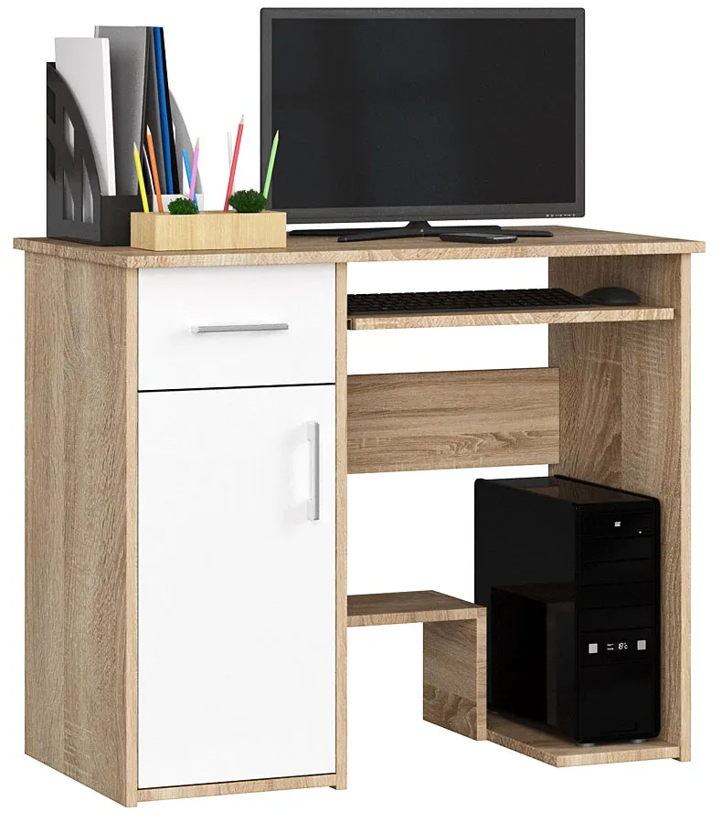 Elior Biurko skandynawskie dąb sonoma + biały Z7-K44