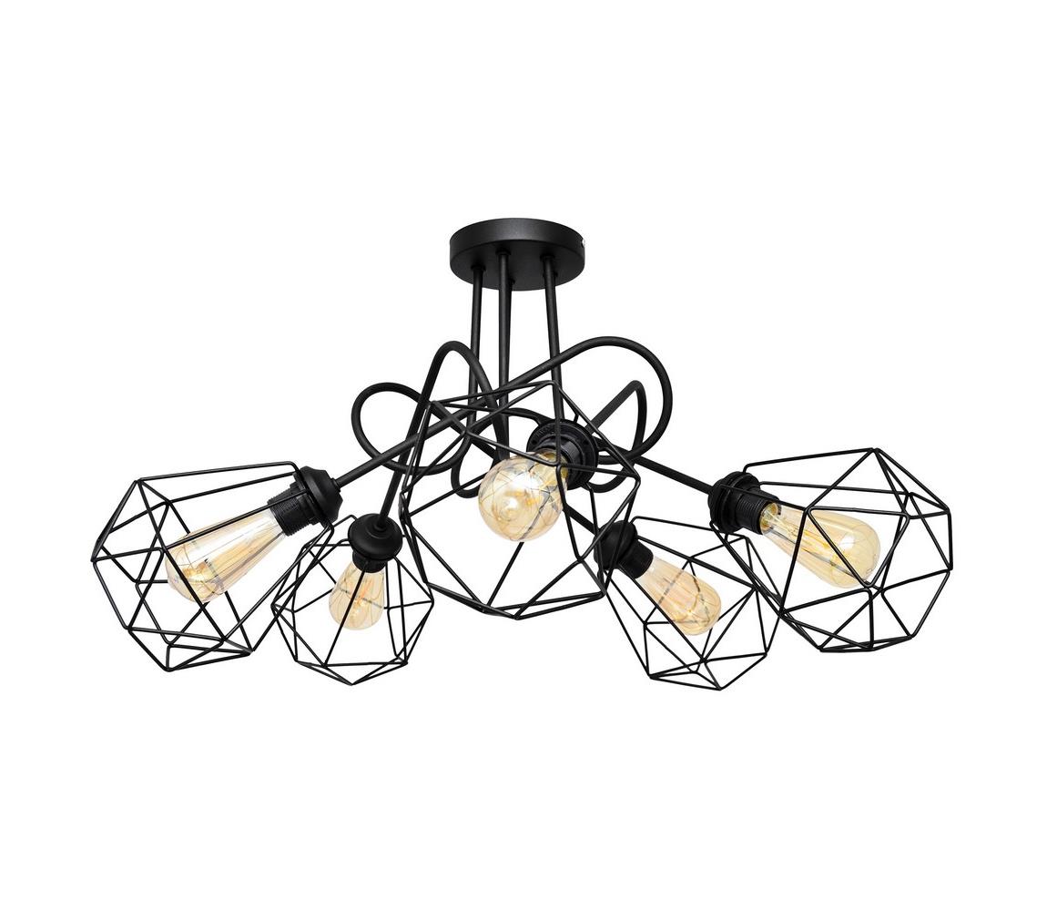 Żyrandol natynkowy KARO 5xE27/60W/230V czarny
