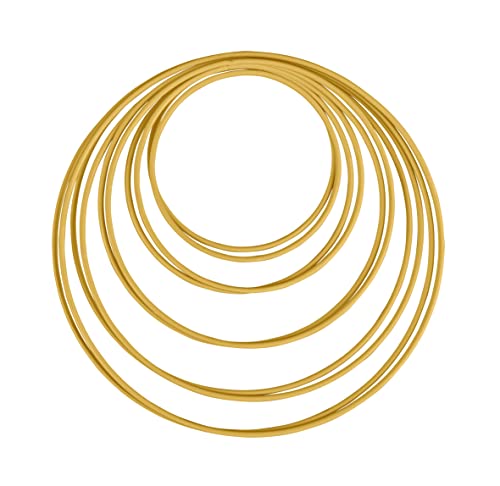 Rayher Metalowe pierścienie sortowane, złoto, 2 x 10 cm, 12 cm, 15 cm, 18 cm, 20 cm, pudełko 10 sztuk, 25212616, 27,5