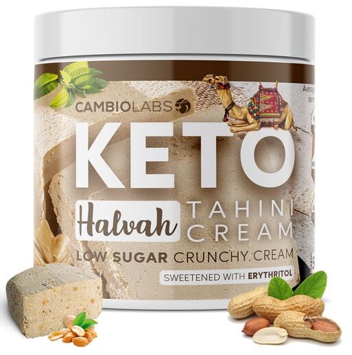 Keto chałwa - krem sezamowy bez dodatku cukru z kawałkami orzechów (Keto Halvah Tahini Cream)