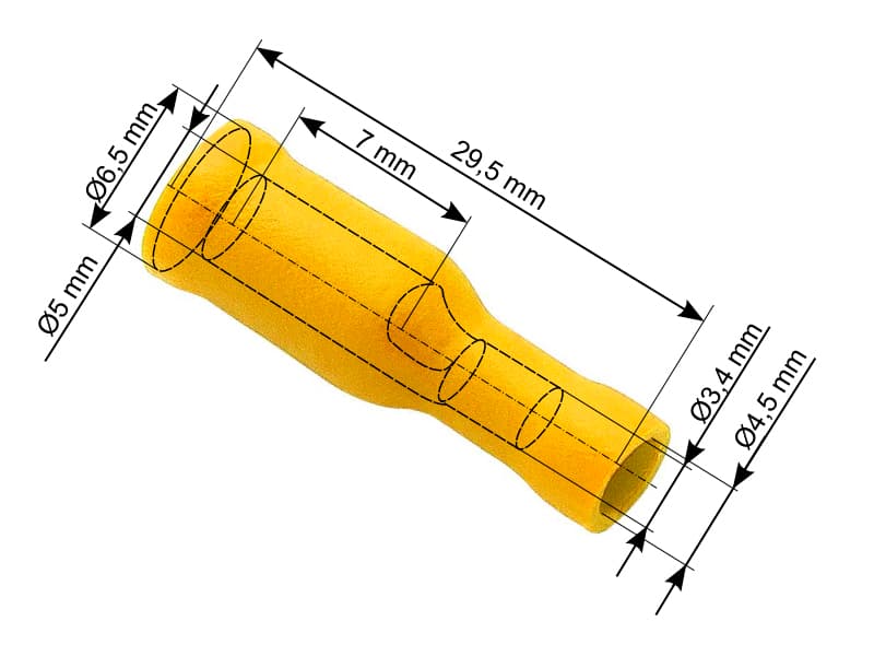 Konektor izol.gn. 5,0/24,5mm żółty