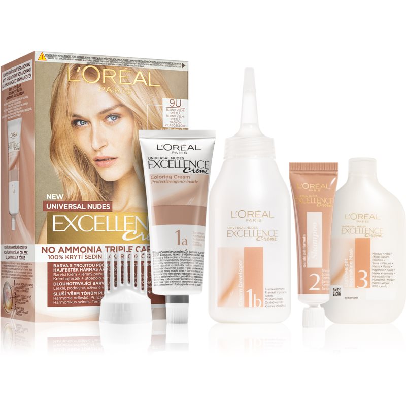 Loreal Paris Paris Excellence Creme Triple Protection farba do włosów 48 ml 9U Very Light Blond