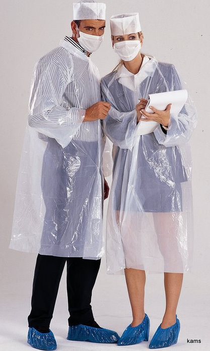 KITVI - zestaw dla odwiedzających - bluza, czepek, dwuwarstwowa maska z polipropylenu, ochronniki na obuwie - 100 zestawów.