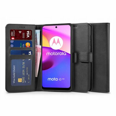 Tech-Protect Etui Wallet do Motorola Moto E20/E30/E40 Czarny MOTOROLA MOTO E20 E40